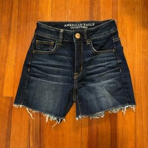 Blue American eagle high waisted jean shorts